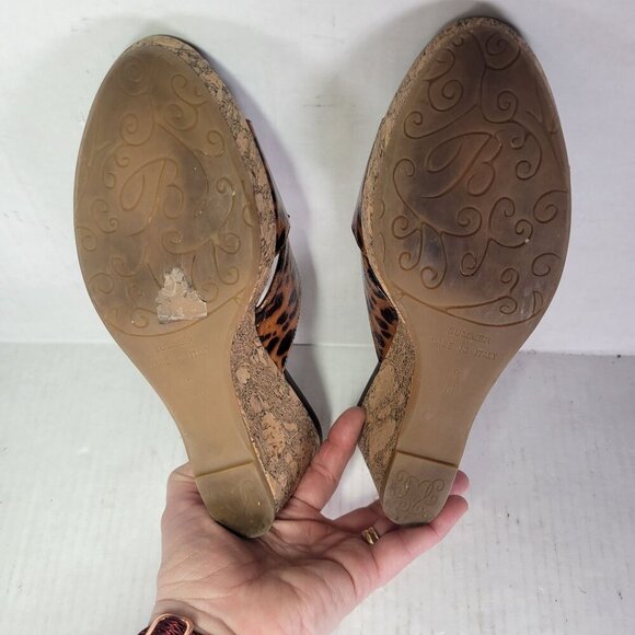 Brighton Leopard Print Cork Wedge Buckle Detail Sandals Women Size 9 - Picture 7 of 8